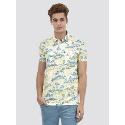 IZOD Yellow Slim Fit Printed Polo T-Shirt-picture-14