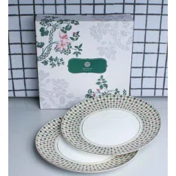 izzhaar Almaaz Premium Fine Bone China Dinner Plates Set of 2, Handcrafted Durable Printed Full Size Dinnerware Plates-picture-23