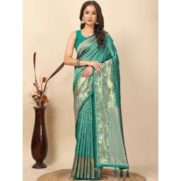 J 6 DESIGNER Ethnic Motifs Zari Art Silk Handloom Banarasi Saree-picture-40