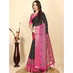 J 6 DESIGNER Floral Silk Cotton Bandhani Saree-picture-26