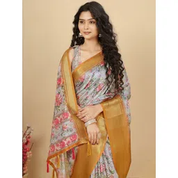 J 6 DESIGNER Floral Silk Cotton Handloom Saree-picture-18