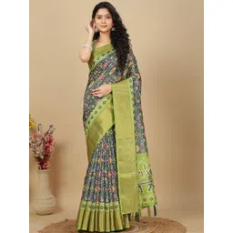 J 6 DESIGNER Women Zari Block Print Saree-picture-24