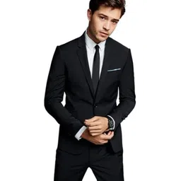 Men Solid Tuxedo Style Festive & Wedding Blazer-image-7