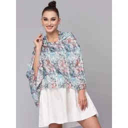 J Style Women Blue & White Printed Stole-picture-27