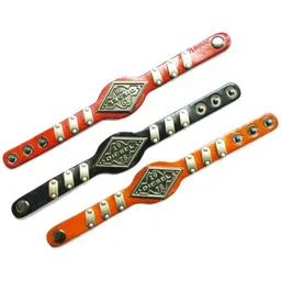 j v enterprises J.V.DISEL MULTICOLOR FAUX LEATHER BRACELET Men Wrist Band-picture-20