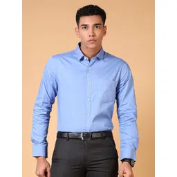 J White by Vmart Men Slim Fit Spread Collar Solid Cotton Formal Shirt-picture-10