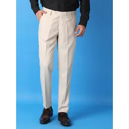 J White by Vmart Men Solid Mid-Rise Pleated Formal Trousers-picture-15