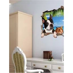 Jaamso Royals Black & Blue Creative Cat & Dog 3D Self-Adhesive Wall Sticker-picture-13