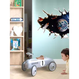 Jaamso Royals Black & Blue Outer Space Astronauts Printed Waterproof Wall Sticker-picture-38