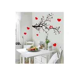 Jaamso Royals Black & Red Love Tree Printed Self Adhesive Wall Sticker-picture-36