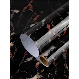 Jaamso Royals Black & Red Marble Printed Self Adhesive & Waterproof Wall Stickers-picture-34