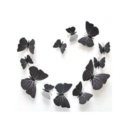Jaamso Royals Black & White 12 Pieces Butterfly Printed Wall Stickers-picture-34