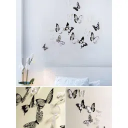 Jaamso Royals Black & White 3D Butterfly PVC Removable Wall Stickers-picture-35