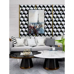 Jaamso Royals Black & White Marble Printed Self-Adhesive & Removable Wall Sticker image 5