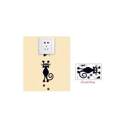 Jaamso Royals Black Cat Design PVC Wall Switch Sticker image 3