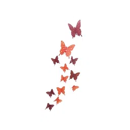Jaamso Royals Brown & Orange-Colored 3D Butterfly Printed Self Adhesive Wall Stickers-picture-32