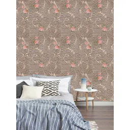 Jaamso Royals Brown Floral Print Self-Adhesive Wallpaper-picture-21