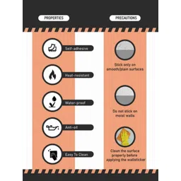 Jaamso Royals Brown Printed Self-Adhesive Wall Sticker image 4