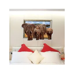 Jaamso Royals Brown Printed Self-Adhesive Wall Sticker image 3
