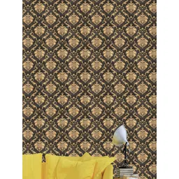 Jaamso Royals Damask Broen & Beige Peel and Stick Self-Adhesive Wallpaper-picture-21