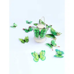 Jaamso Royals Green & Black 12 Pieces 3D Magnet Butterfly Wall Stickers-picture-26