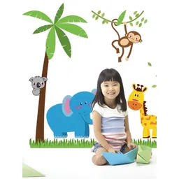 Jaamso Royals Green & Blue 3D Printed Self Adhesive Wall Sticker-picture-14