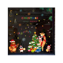 Jaamso Royals Green & Red Christmas Theme Printed Self-Adhesive Removable Wall Sticker-picture-18