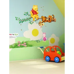 Jaamso Royals Green & Red Tree Monkey Decal Flowers PVC Wall Stickers-picture-37