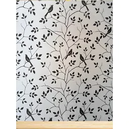 Jaamso Royals Grey & Black Leaves & Birds Printed Self-Adhesive Window Sticker-picture-36