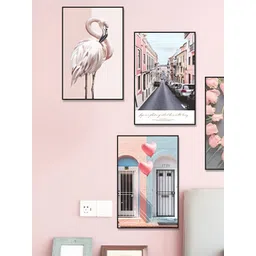 Jaamso Royals Pink & Blue Flamingo Photo Frame Design Self-Adhesive Wall Sticker-picture-28
