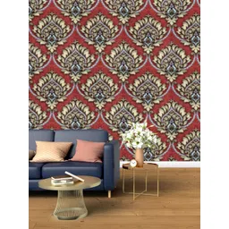Jaamso Royals Red Waterproof Damask Self Adhesive Wallpaper-picture-35