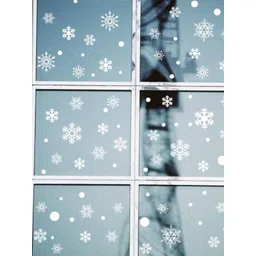 Jaamso Royals White Snow Flakes Shaped Window Self adhesive Wall Sticker-picture-27