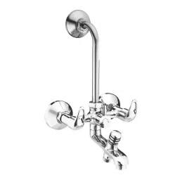 Jabra 3in 1 Wall Mixer With L-Bend Cosmo Series Brass Chrome Finish Wall Mount Silver-picture-41