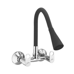 Jabra Dual Flow Sink Mixer Oreo Series Brass Chrome Finish Wall Mount Black-image-8