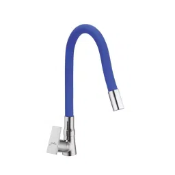 Jabra Single Flow Sink Cock Bright Series Brass Chrome Finish Deck Mount Blue-picture-20