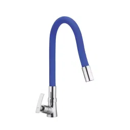 Jabra Single Flow Sink Cock Soft Series Brass Chrome Finish Deck Mount Blue-picture-19