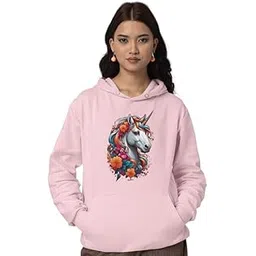 jabro Cotton Hoodie for Women & Teenage Girls with Unicorn Horse Animal Graphic Print in Sizes XS(38in) S(40in) M(42in) L(44in) XL(46in) 2XL(48in) 3XL(50in)-picture-34