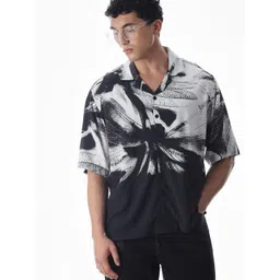 Jack & Jones Abstract Printed Cuban Collar Oversized Casual Shirt-picture-11
