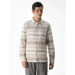 Jack & Jones Beige Cotton Regular Fit Printed Shirt-picture-32