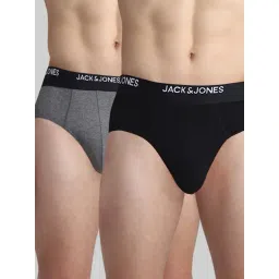 Jack & Jones Black & Grey Regular Fit Briefs - Pack Of 2-picture-24