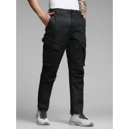 Jack & Jones Black Cotton Loose fit Denim Jeans-image-17