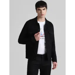 Jack & Jones Black Cotton Regular Fit Denim Jacket-picture-27