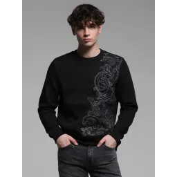 Jack & Jones Black Cotton Regular Fit Embroidered Sweatshirts-picture-20