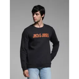 Jack & Jones Black Cotton Regular fit Graphic Sweatshirts-picture-36