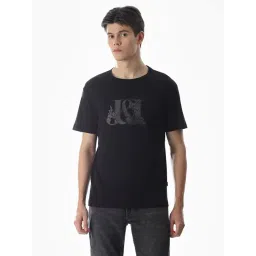 Jack & Jones Black Cotton Regular Fit Printed T-Shirt-picture-36