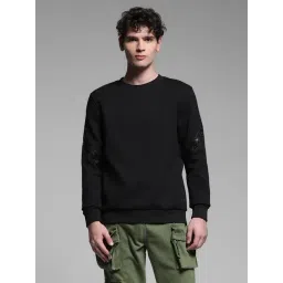 Jack & Jones Black Cotton Regular Fit Solid Sweatshirt-picture-28
