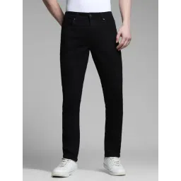 Jack & Jones Black Cotton Slim Fit Denim Jeans-image-13