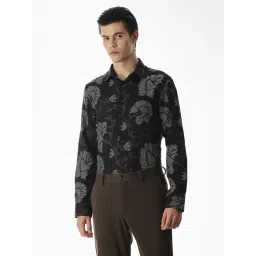 Jack & Jones Black Cotton Slim Fit Printed Shirt-picture-38