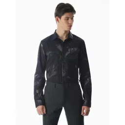 Jack & Jones Black Cotton Slim Fit Printed Shirt-picture-48