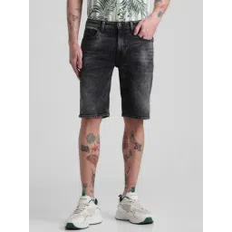 Jack & Jones Black Denim Cotton Regular Fit Denim Shorts-picture-42